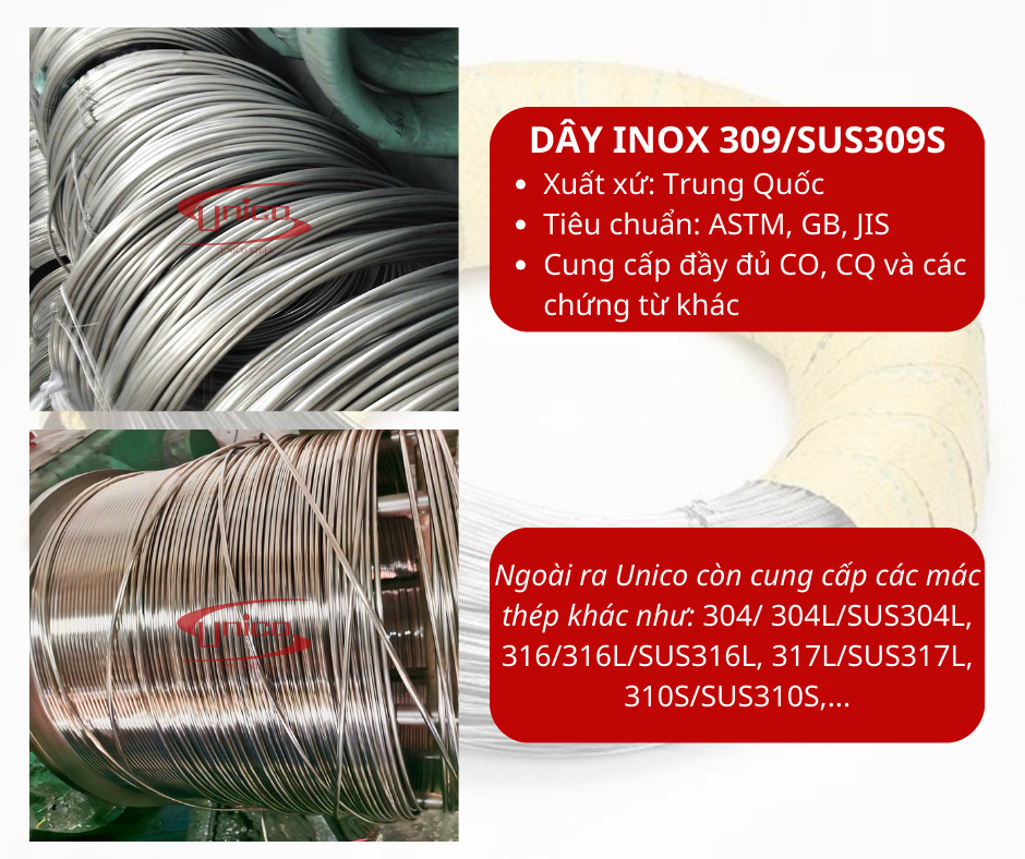 Dây inox 309/SUS309S - Unico Steel